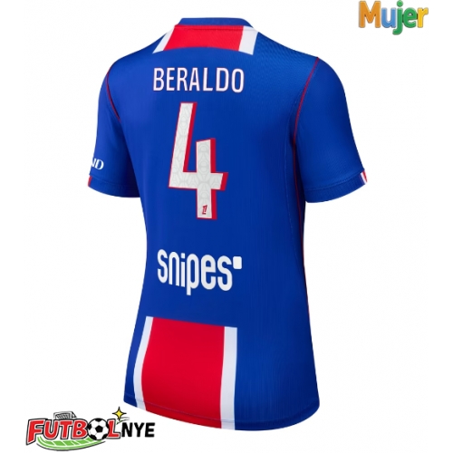 Camiseta Paris Saint-Germain Lucas Beraldo #4 Primera Equipación para mujer 2026-27 manga corta